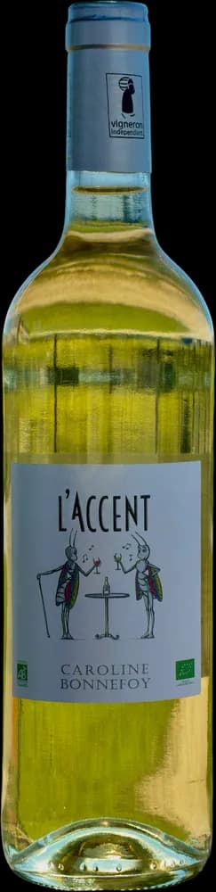 Bouteille « L'Accent » — Blanc (IGP Méditerranée), vin blanc, Domaine Caroline Bonnefoy