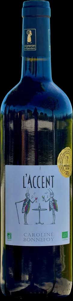 Bouteille « L'Accent » — Rouge (IGP Méditerranée), vin rouge, Domaine Caroline Bonnefoy