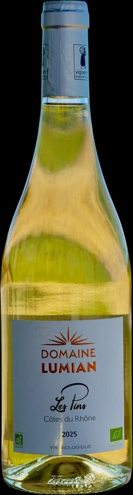 Bouteille Les Pins — Blanc (Côtes du Rhône), vin blanc, Domaine de Lumian