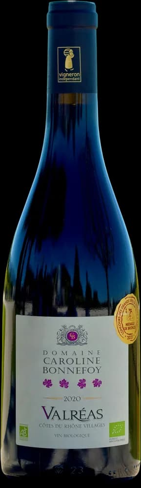 Bouteille Valréas (Côtes du Rhône Villages Valréas), vin rouge, Domaine Caroline Bonnefoy