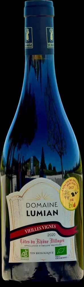 Bouteille « Vieilles Vignes » (Côtes du Rhône Villages), vin rouge, Domaine de Lumian